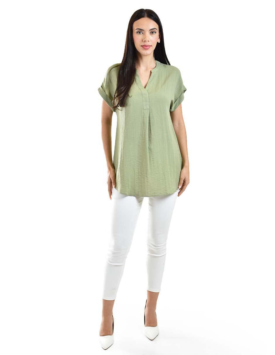 Blusa Roman Fashion manga corta para mujer