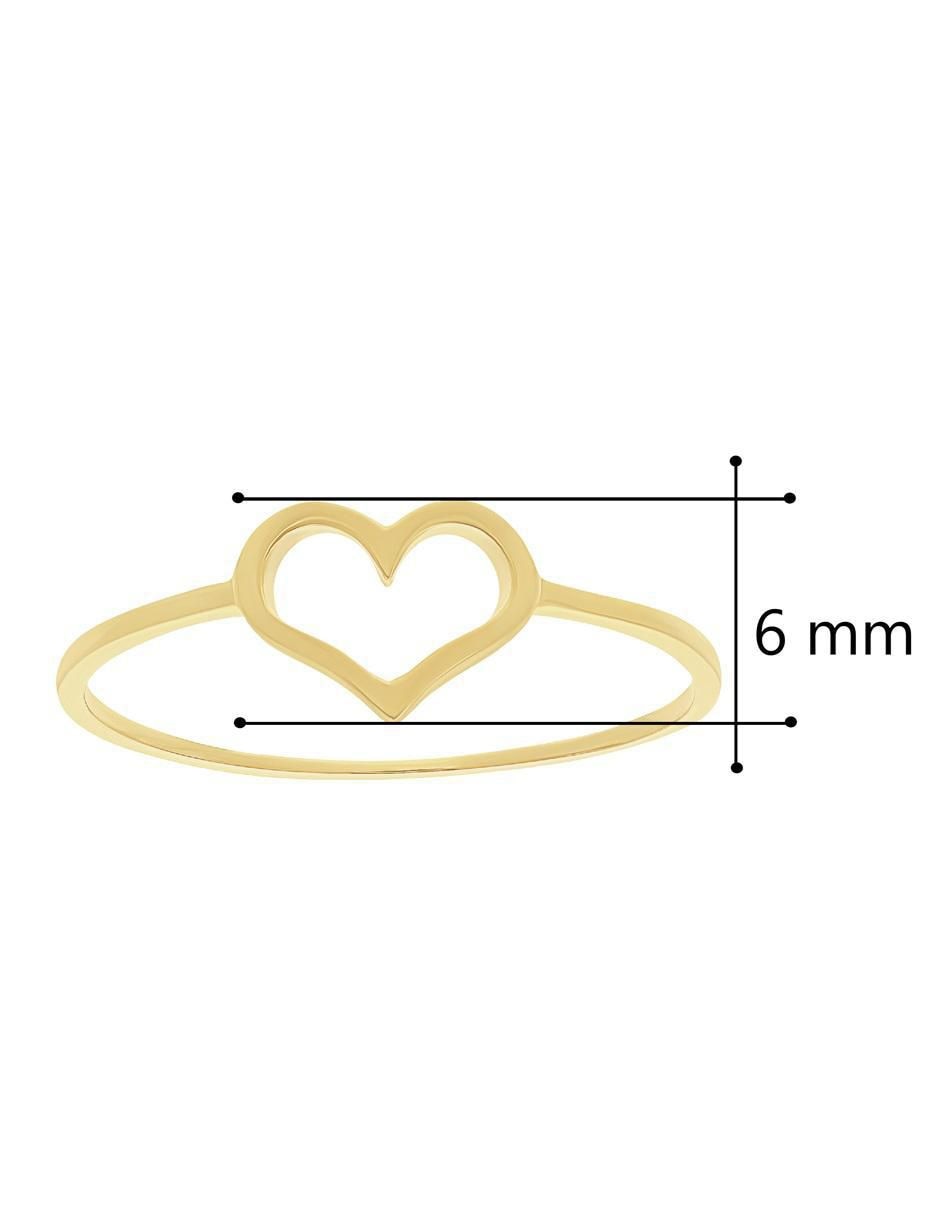 Anillo de corazón 10 k de oro pulido 6