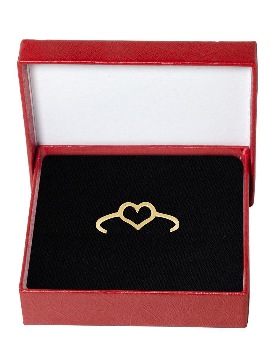 Anillo de corazón 10 k de oro pulido