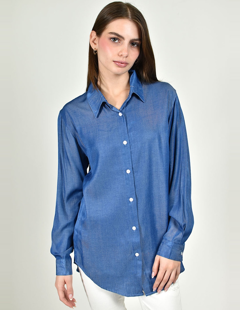Blusa camisera manga larga para mujer 1