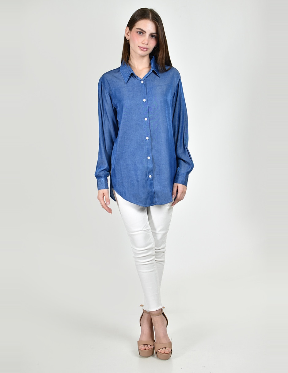 Blusa camisera manga larga para mujer 7