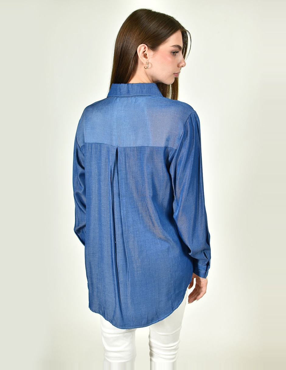 Blusa camisera manga larga para mujer 8