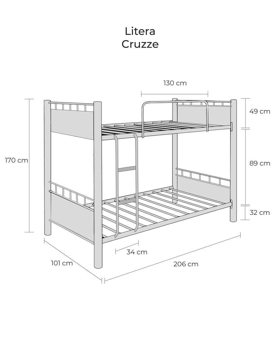 Cama Cruzze de metal individual 6