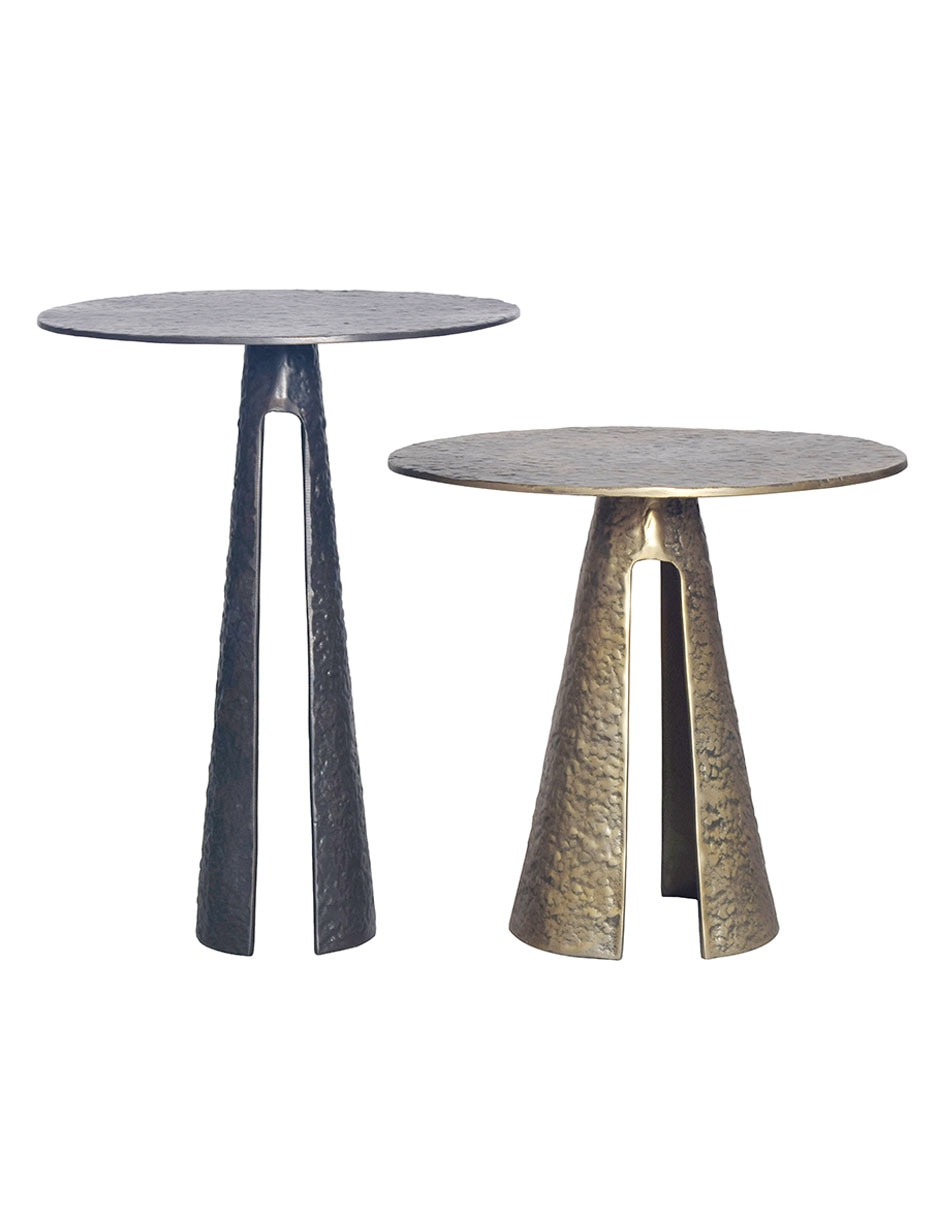 Juego de mesas para sala bronze de aluminio 2 piezas