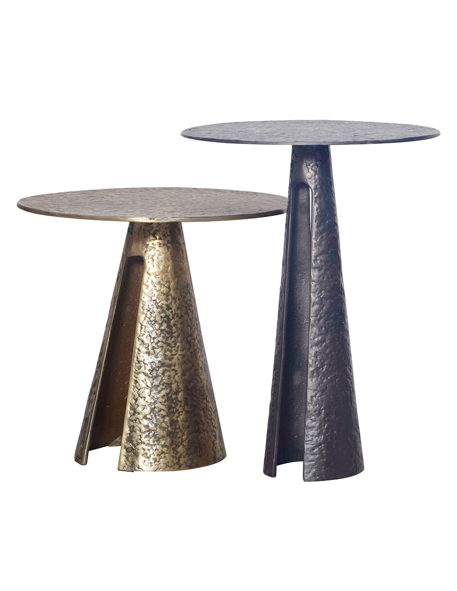 Juego de mesas para sala bronze de aluminio 2 piezas 5
