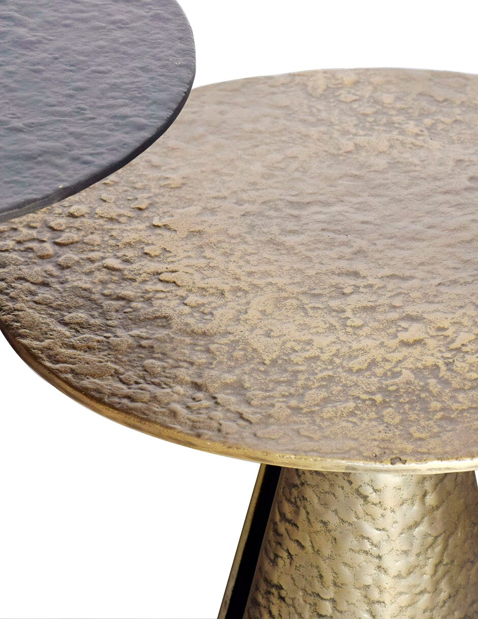 Juego de mesas para sala bronze de aluminio 2 piezas