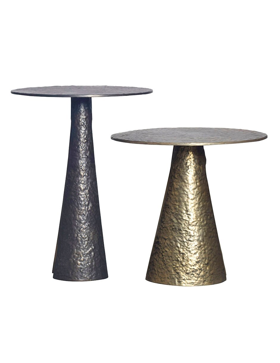 Juego de mesas para sala bronze de aluminio 2 piezas