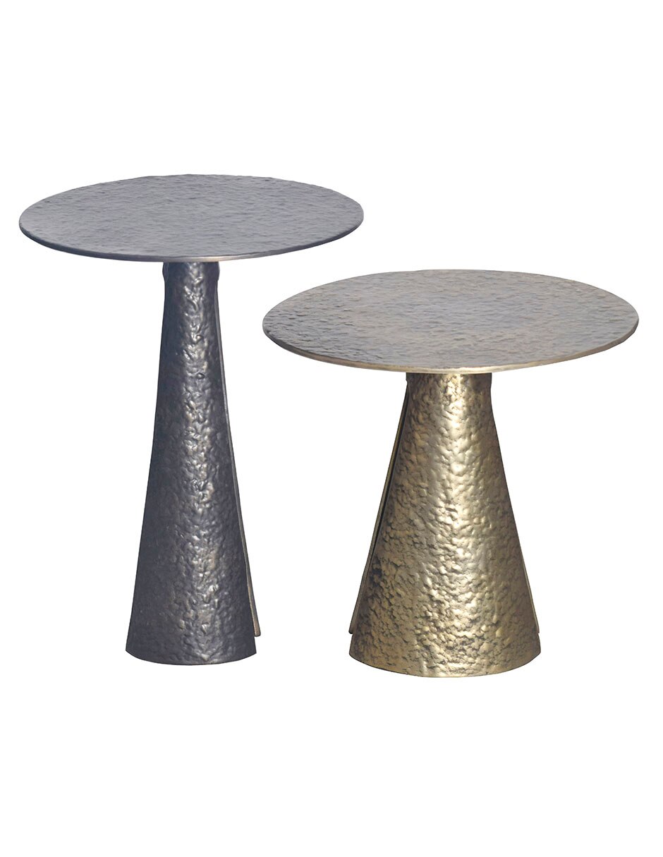 Juego de mesas para sala bronze de aluminio 2 piezas 6