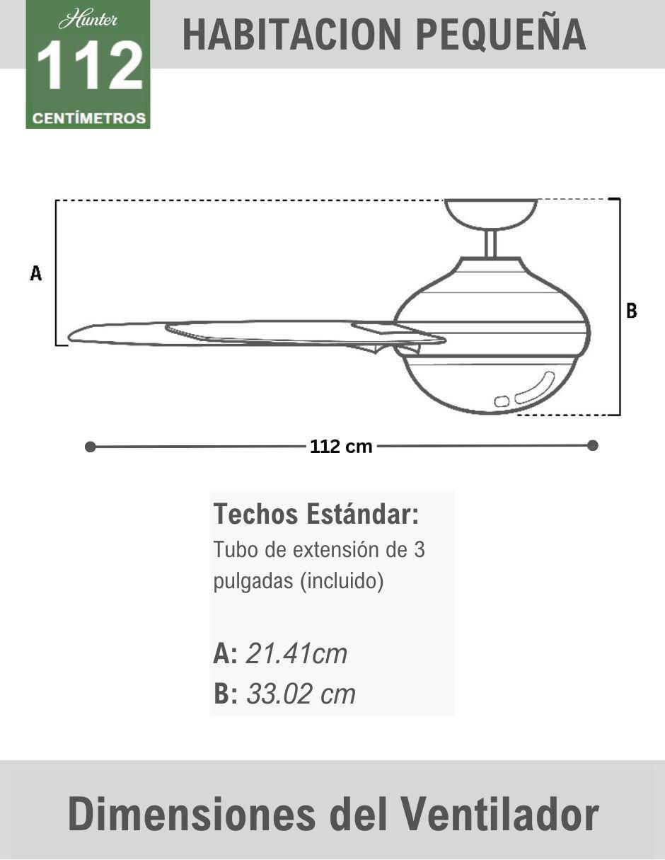 VENTILADOR DE TECHO 52486 HUNTE, NEGRO