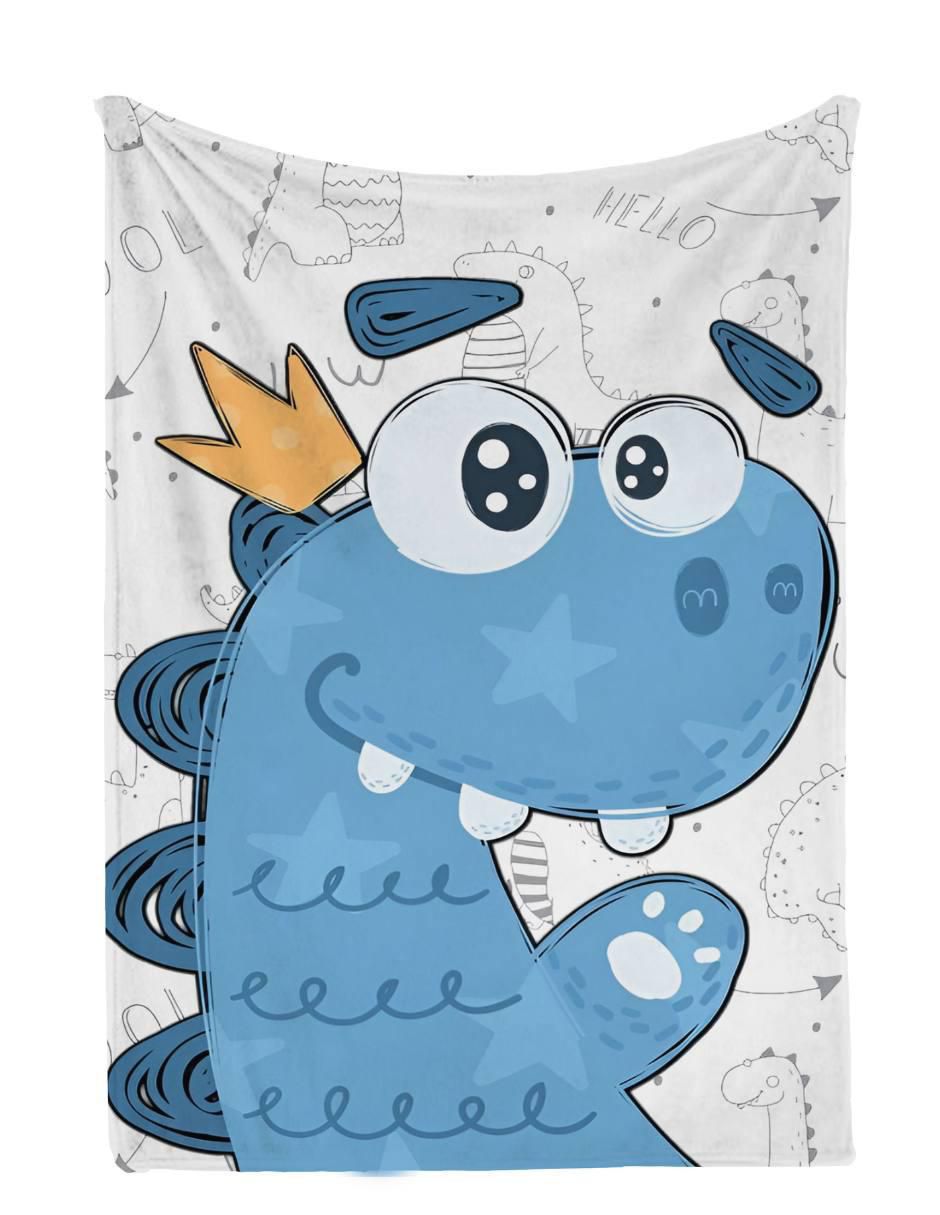 Frazada de tejido de punto Dino Azul 5