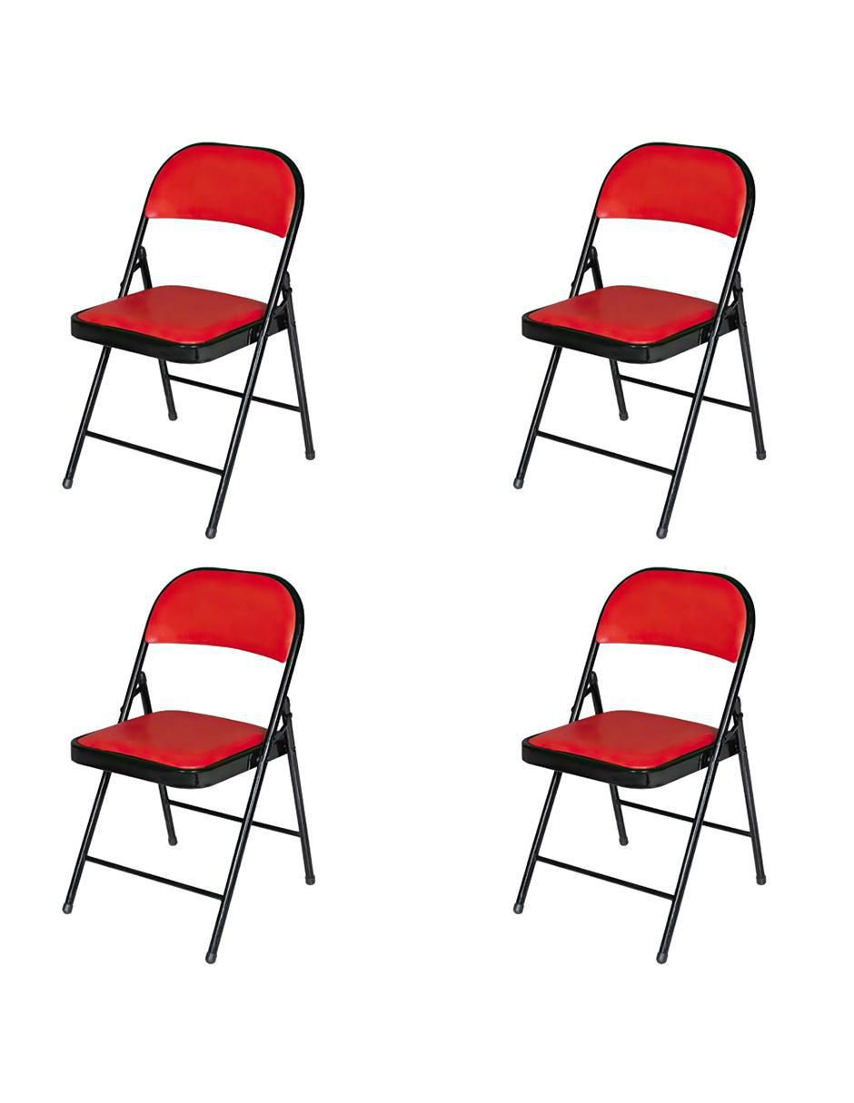 Silla plegable 4 piezas de acero y vinipiel Silla plegable 4 piezas de acero y vinipiel