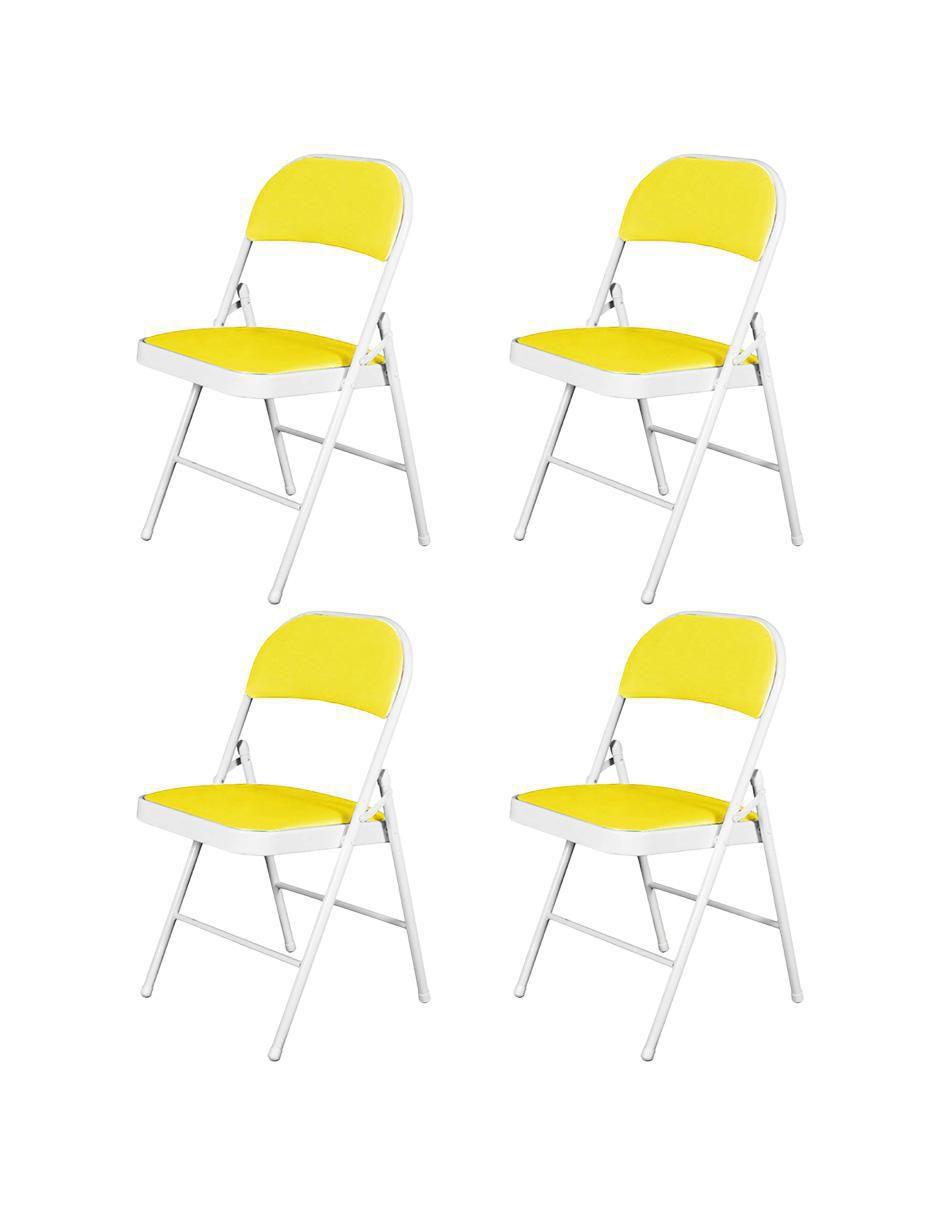 Silla plegable 4 piezas de acero y vinipiel Silla plegable 4 piezas de acero y vinipiel
