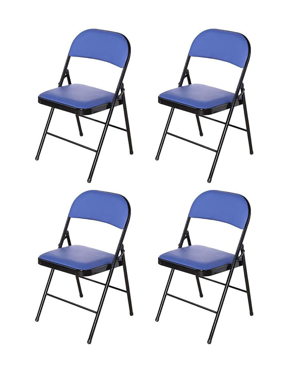 Silla plegable 4 piezas de acero y vinipiel Silla plegable 4 piezas de acero y vinipiel
