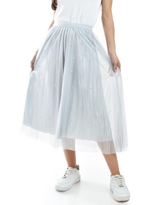 Falda midi con pretina Falda midi con pretina
