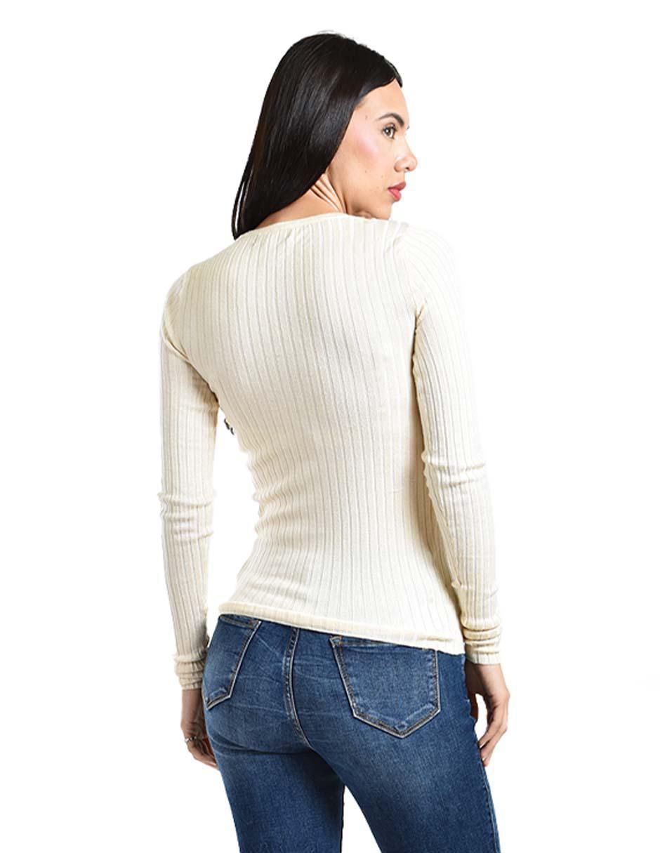 Suéter cuello redondo para mujer 4