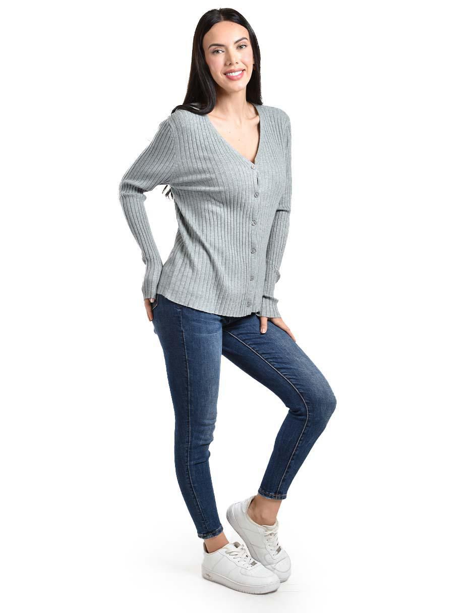 Suéter cuello V para mujer 2