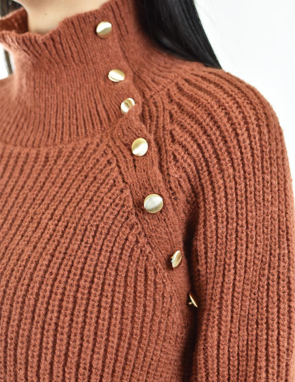 Suéter cuello alto para mujer