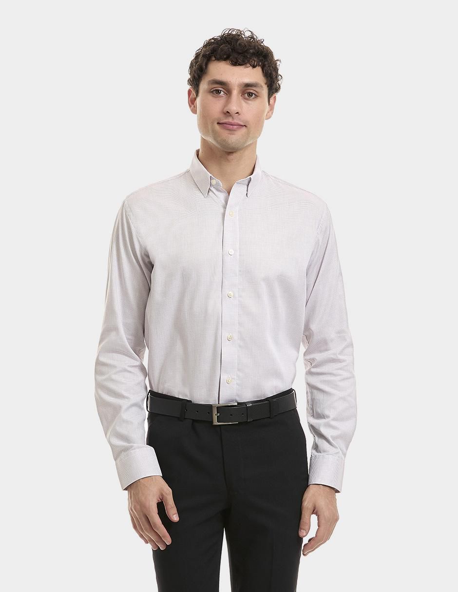 Camisa de vestir de algodón manga larga para hombre