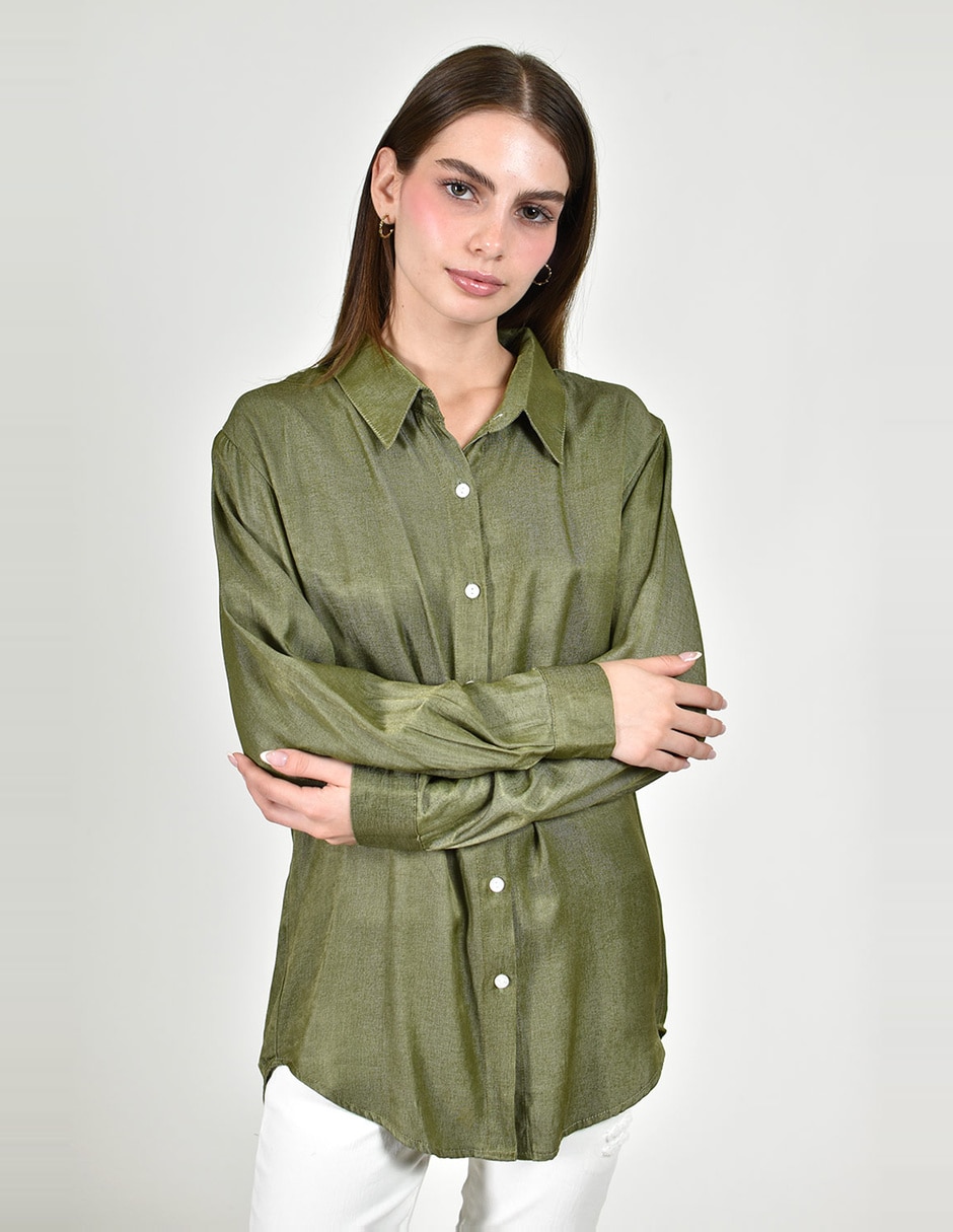 Blusa camisera Roman Fashion manga larga para mujer