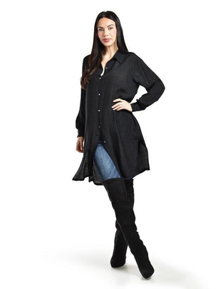 Blusa camisera Roman Fashion manga larga para mujer
