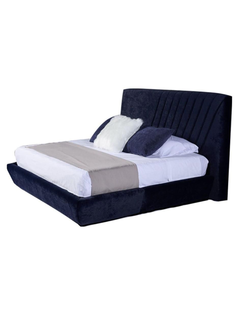 Cama Drax Base Dicasa de madera y tela
