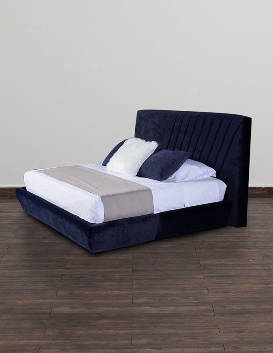 Cama Drax Base Dicasa de madera y tela
