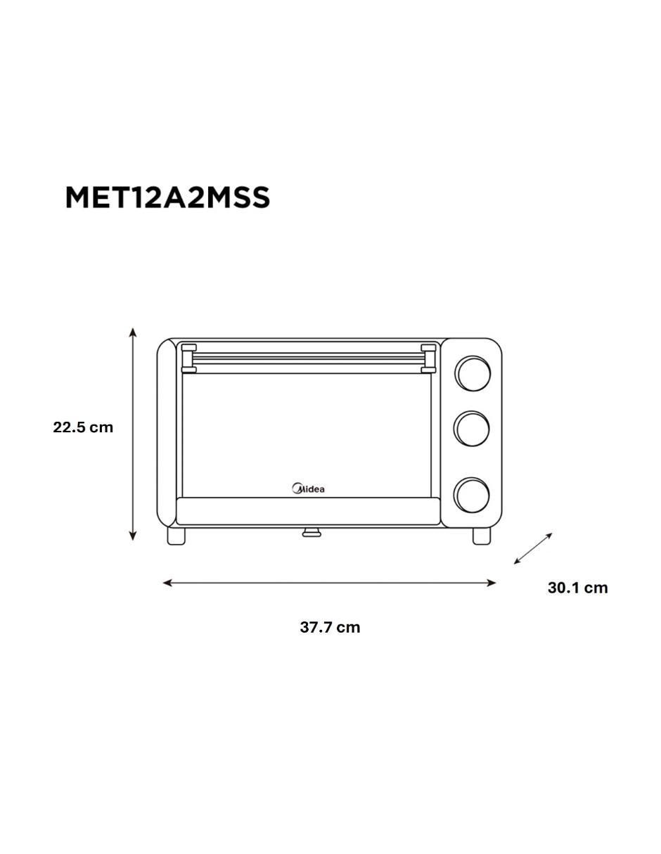 TOSTADOR MET12A2MSS MIDEA, GRIS ACERO