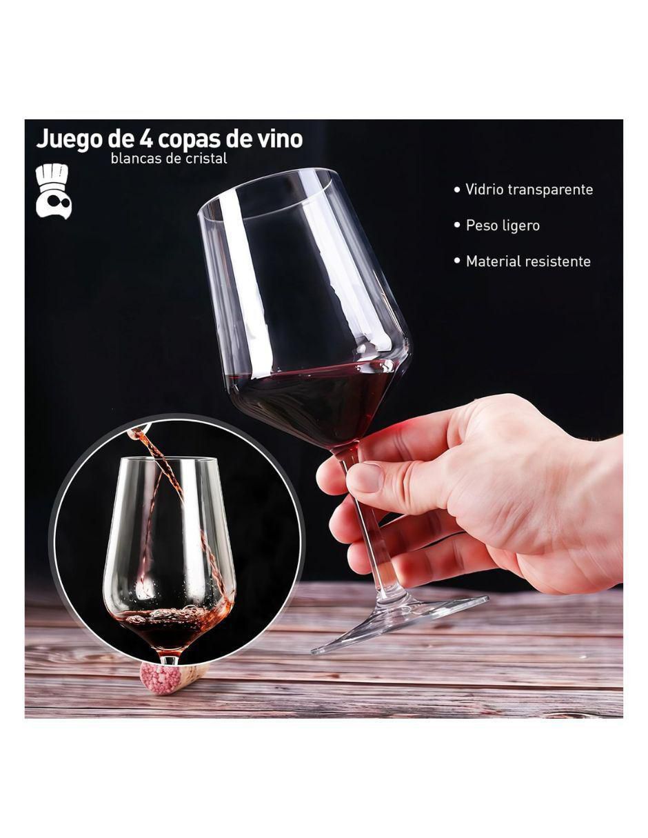 Set de copas para vino de vidrio 4 piezas 4