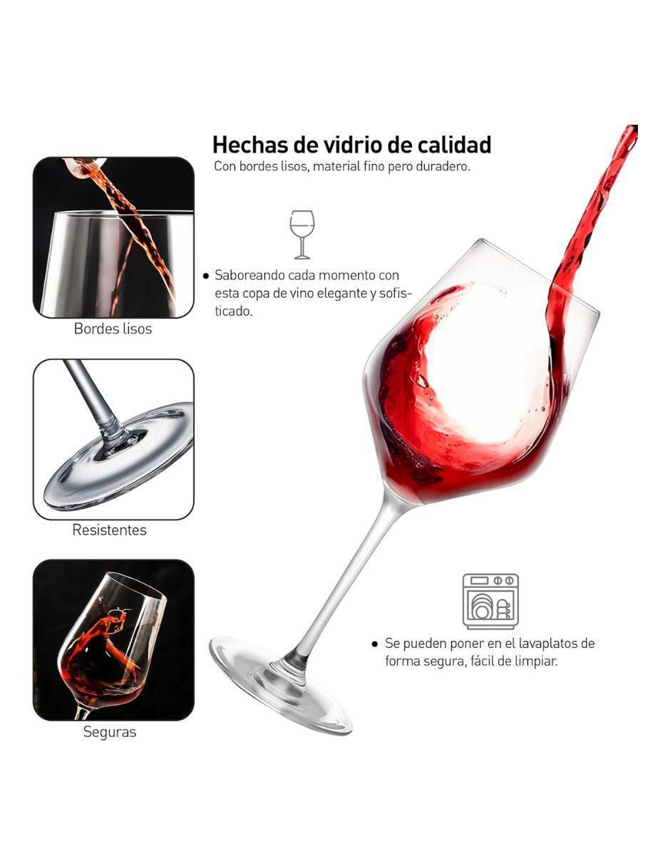 Set de copas para vino de vidrio 4 piezas 3
