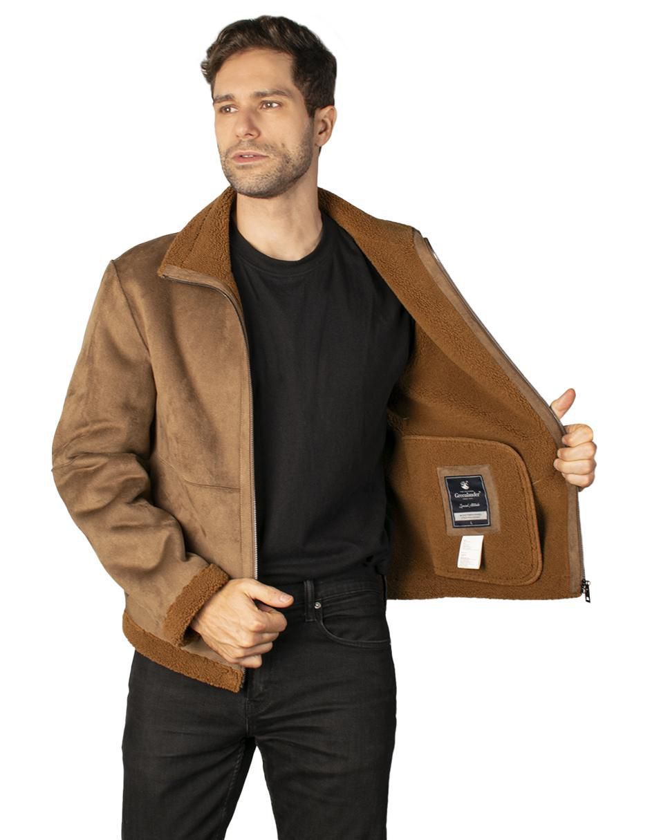 Chamarra casual de gamuza con bolsillos para hombre 2
