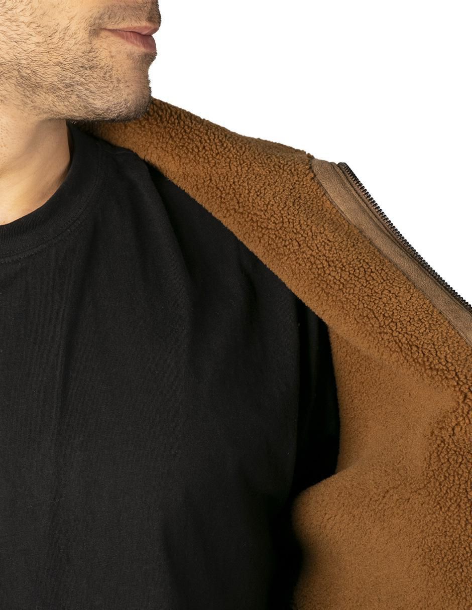 Chamarra casual de gamuza con bolsillos para hombre 3