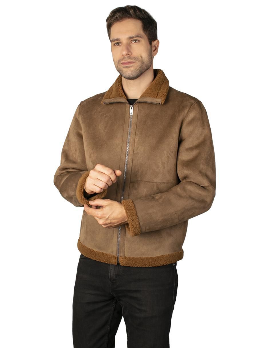 Chamarra casual de gamuza con bolsillos para hombre 4