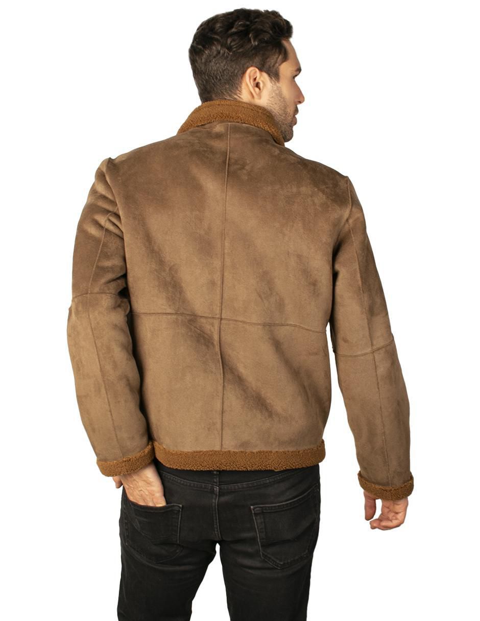 Chamarra casual de gamuza con bolsillos para hombre 5