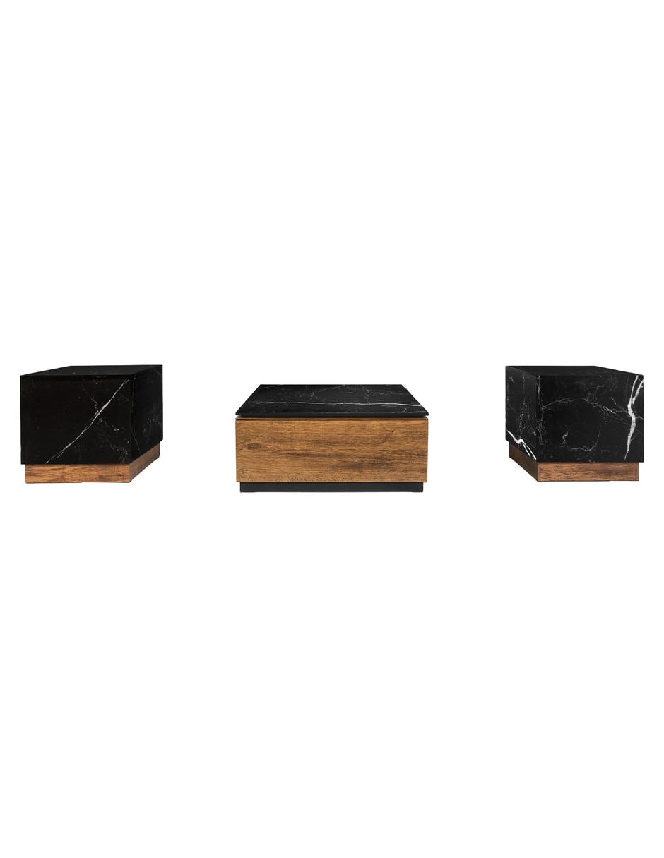 Juego de mesas para sala de madera 3 piezas Juego de mesas para sala de madera 3 piezas