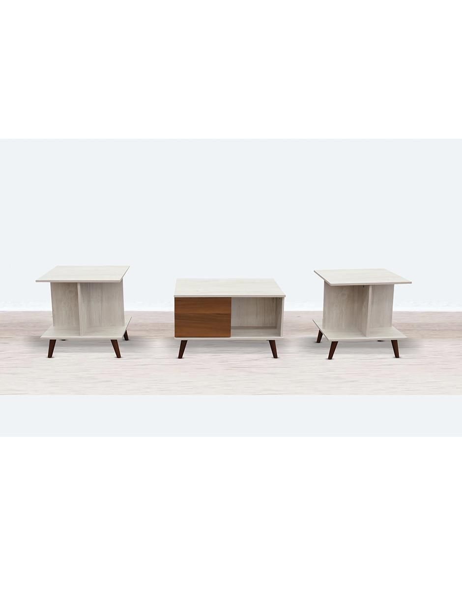Juego de mesas para sala de madera 3 piezas 4