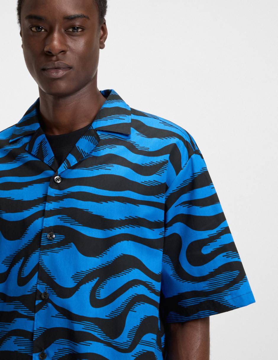 Camisa casual de algodón manga corta para hombre