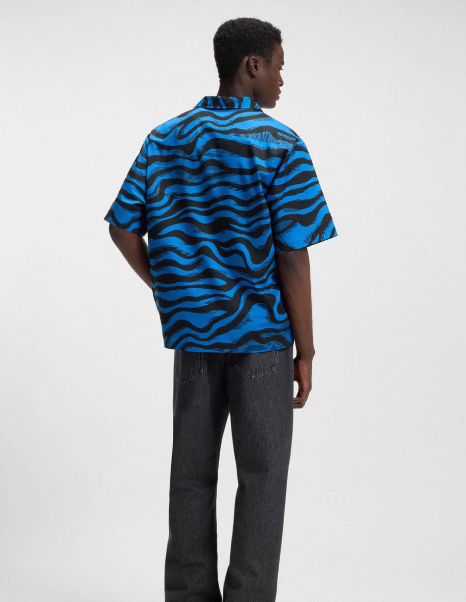 Camisa casual de algodón manga corta para hombre
