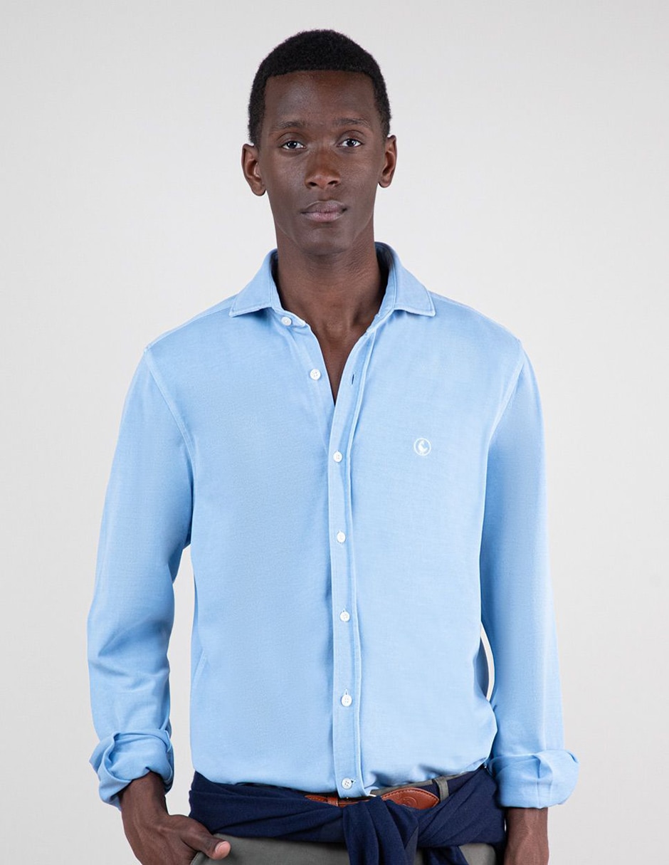 Camisa de algodón manga larga para hombre