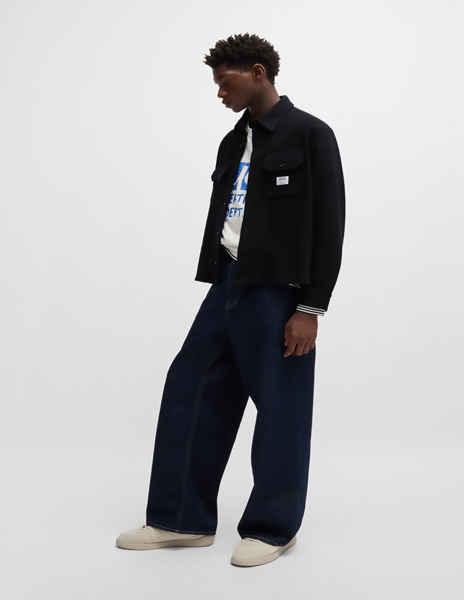 Camisa casual de algodón manga larga para hombre