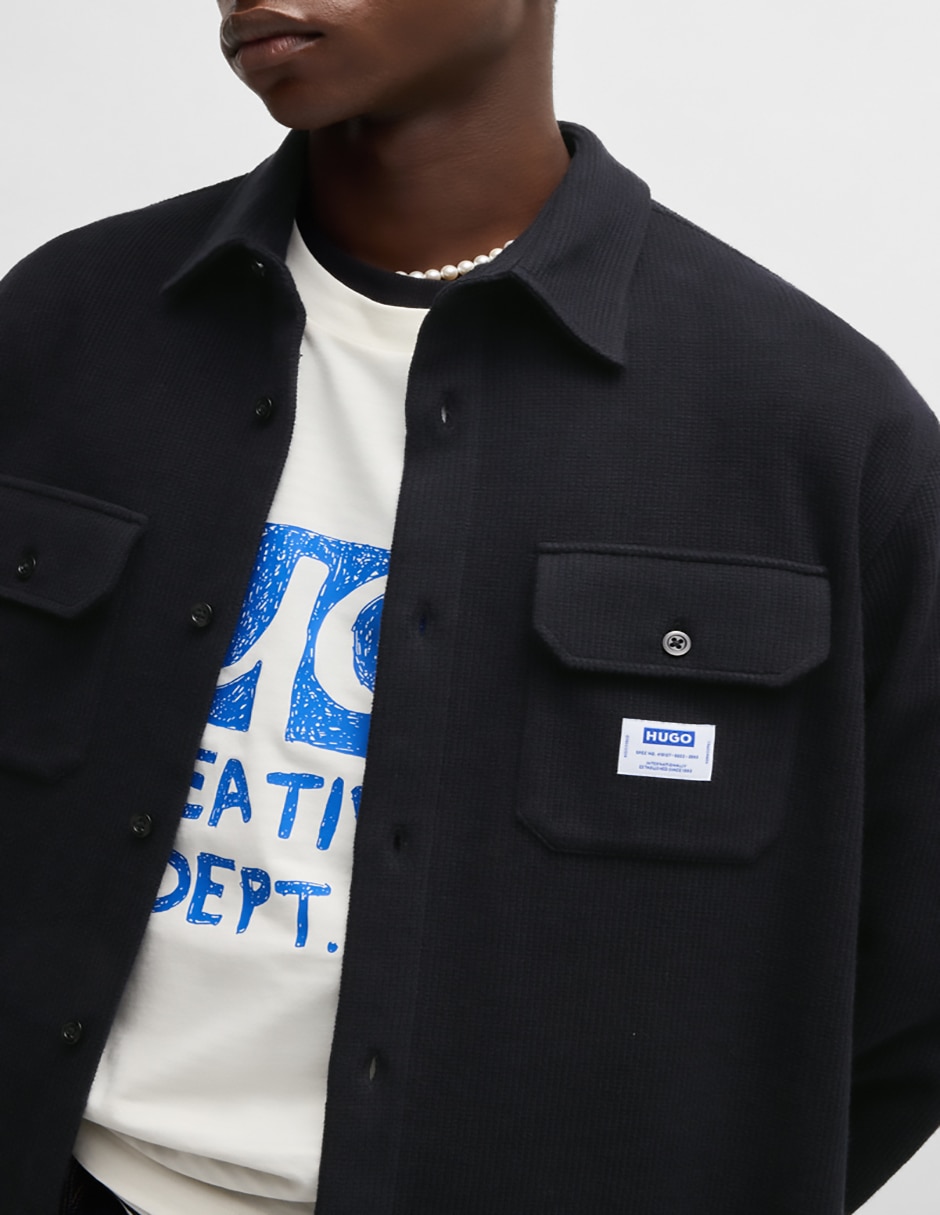 Camisa casual de algodón manga larga para hombre