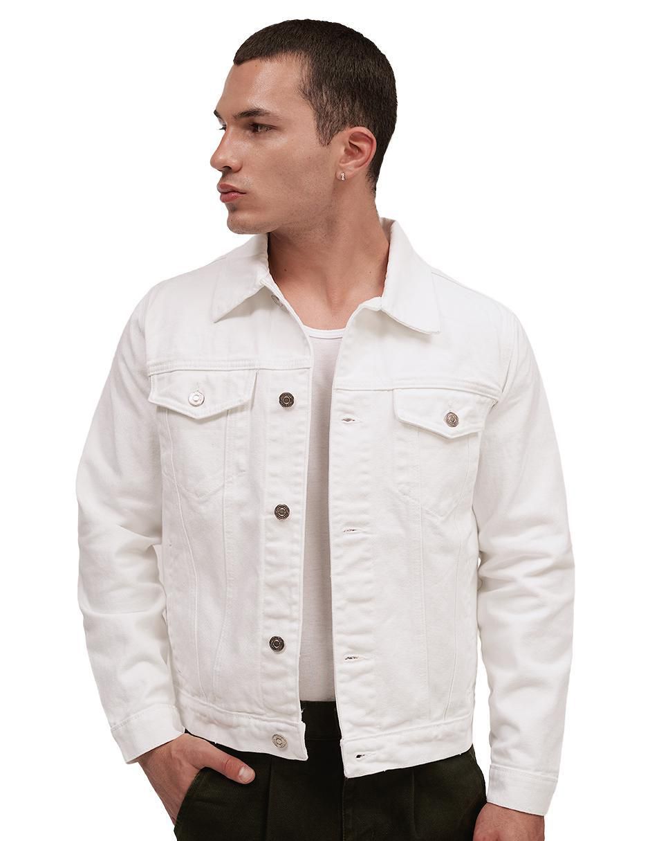 Chamarra cazadora de mezclilla con bolsillos para hombre Chamarra cazadora de mezclilla con bolsillos para hombre