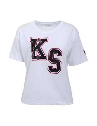 Playera manga corta cuello redondo para mujer