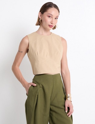 Top cuello redondo