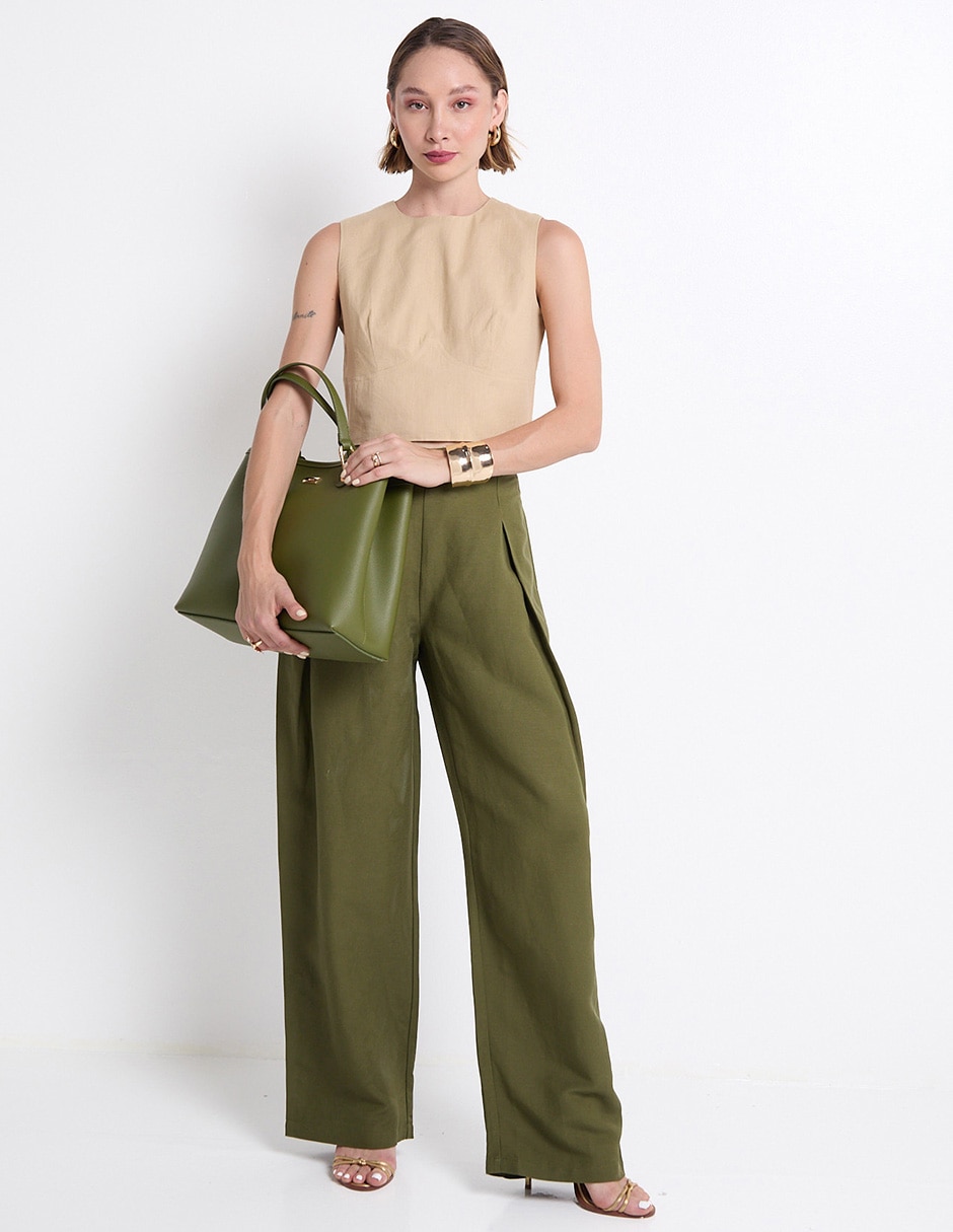 Top cuello redondo