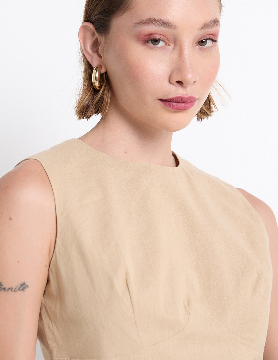 Top cuello redondo