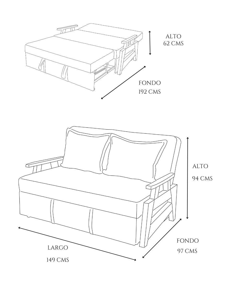 Sofá cama Simone de poliéster 6