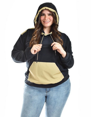 Sudadera con capucha y bolsa Roman Fashion para mujer
