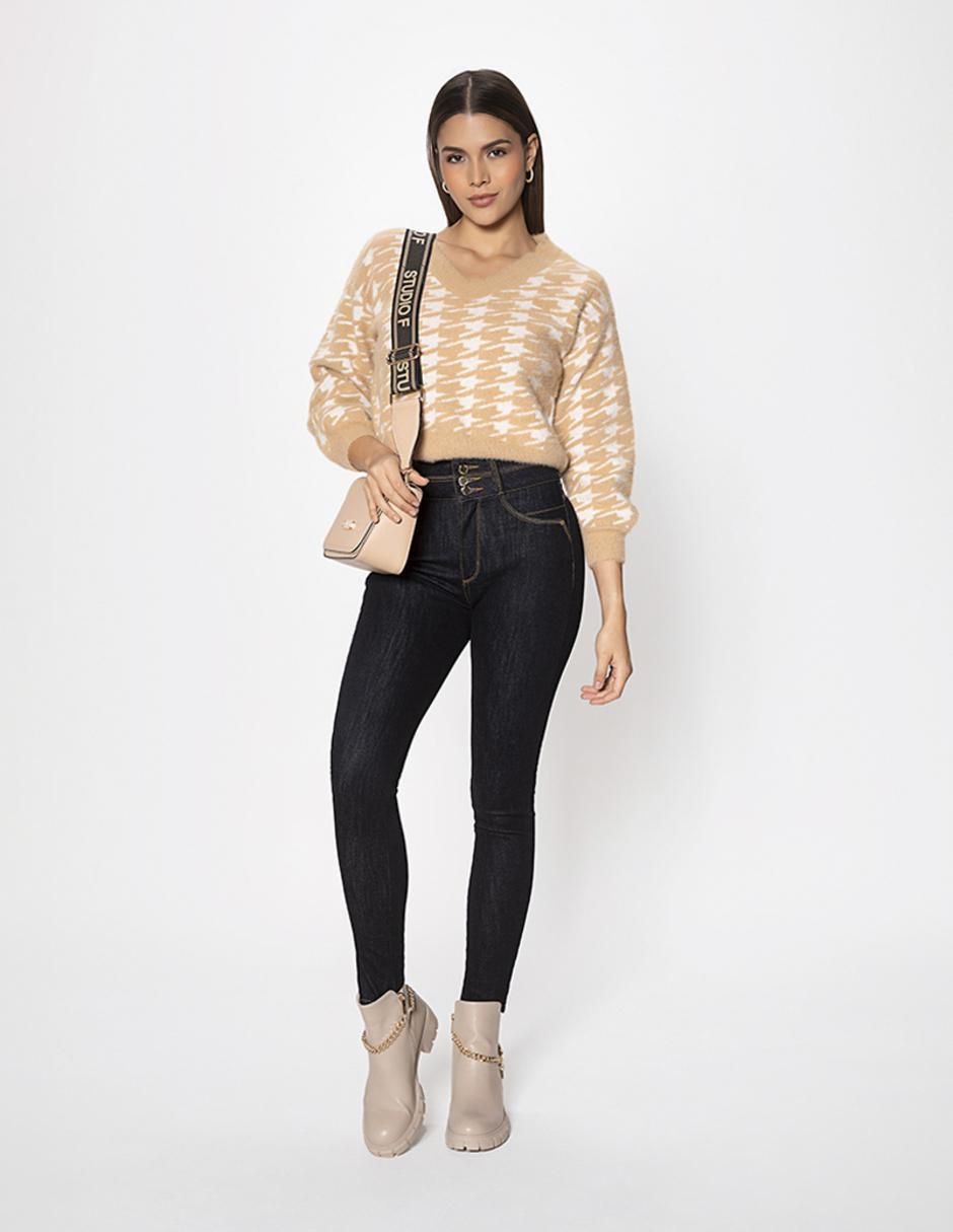 Suéter cuello V para mujer