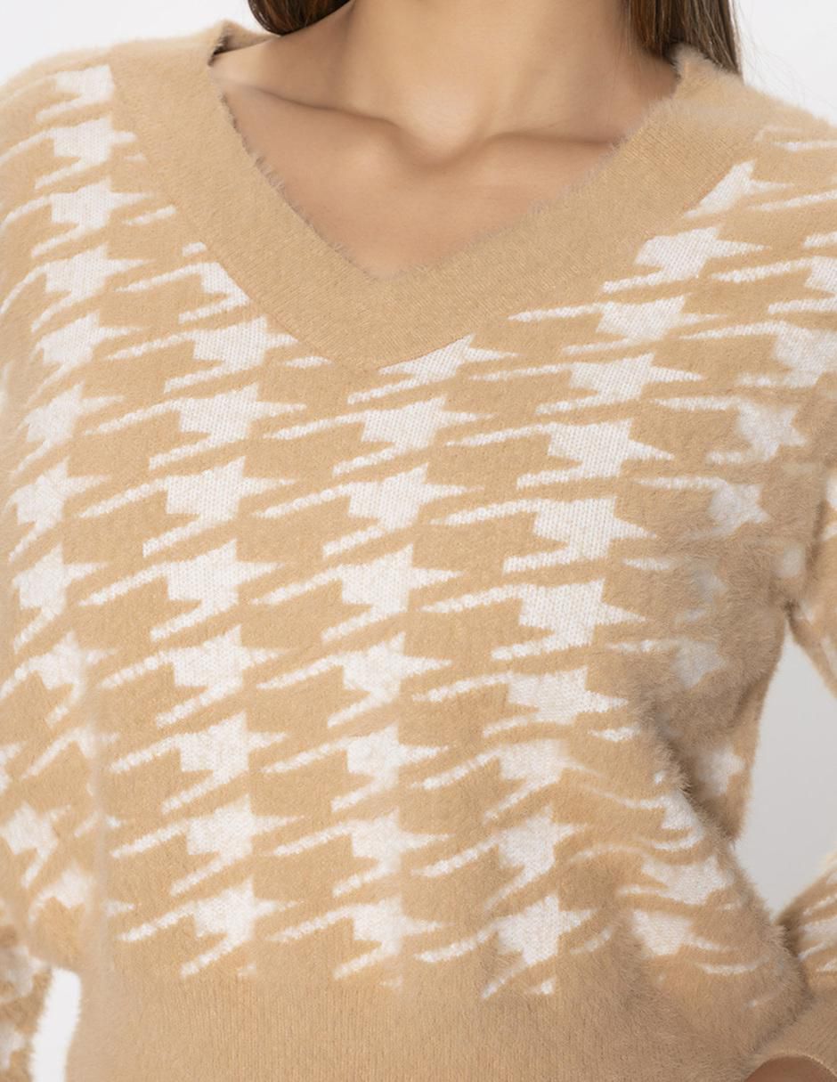 Suéter cuello V para mujer