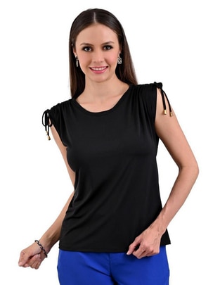 Blusa Liquid Blue manga corta para mujer